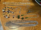 Vintage to Modern Costume Jewelry Lot Necklaces Bracelet Glass Beads Rhinestones