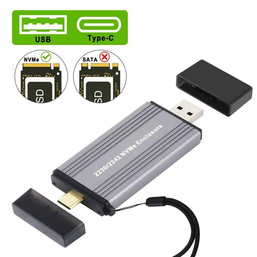Aluminium M.2 to USB 3.2 Gen 2 NVMe SSD Enclosure10Gbps Enclosure Adapter for... - Picture 6 of 6