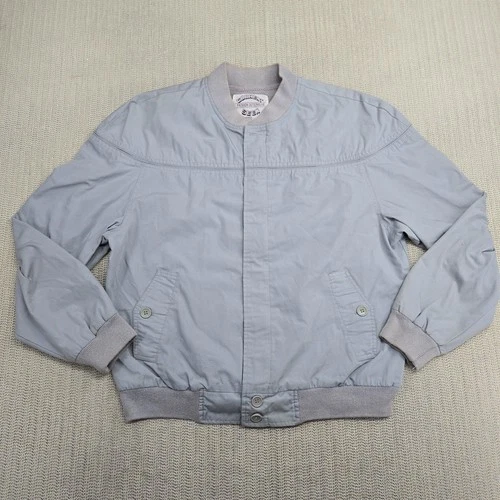 Vintage Current Seen Jacket Mens Large Gray Bomber Lightweight Zip Pockets 80s video thumbnail
