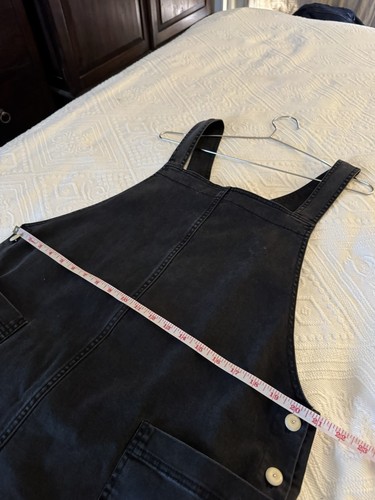 Toast OAS Black Denim Utility Workwear Long Pinafore Dungaree Dress UK 16 - Picture 8 of 13