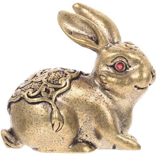 Rabbit Year Rabbit Statue Brass Rabbit Ornament Rabbit Decor New Year Decoration