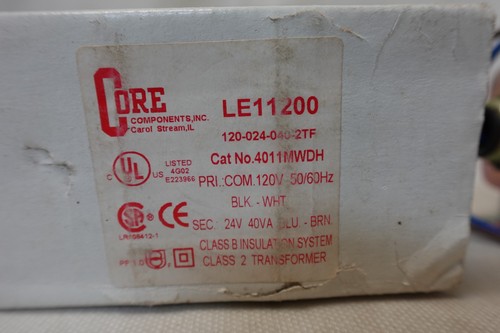 Core LE11200 Dual Hub Control Transformer 120 Volt AC to 24 Volt AC 40VA NOS - Picture 3 of 24