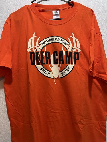 Deer Camp T-Shirt XL Fruit Of The LOOM, Heavy Ctton HD, - Bild 2 von 13