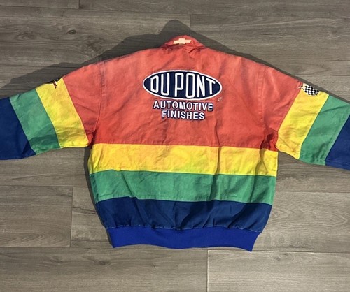 Jeff Hamilton Regenbogen NASCAR bestickte Patches Twill Rennjacke Herren Medium - Bild 15 von 21