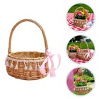 21 Cm Macrame Design Portable Wicker Picnic Basket Fruit Storage Basket