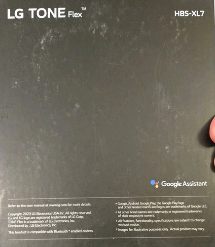 LG TONE Flex XL7 Bluetooth Wireless Stereo Headset - Black READ Rt Ear Works - Photo 2 sur 2