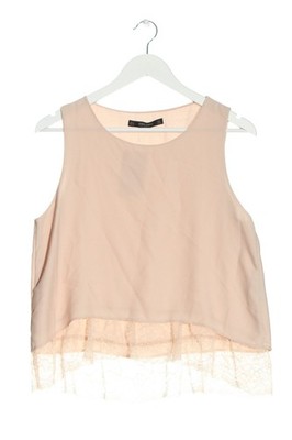 ZARA BASIC ärmellose Bluse Damen Bluse Gr. DE 38 creme Casual-Look