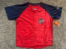WNBA- Womens Indiana Fever Baseball Jersey, SIZE: Large , color: Red & Blue
