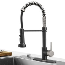 Matte Black brushed Nickel Spring Kitchen Faucet with Pull Down Sprayer, Rv