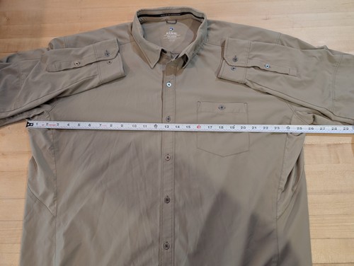 Kuhl Button-Up Long Sleeve Shirt Mens XXL Beige Tan Pockets Vented Light Stretch - Picture 12 of 15