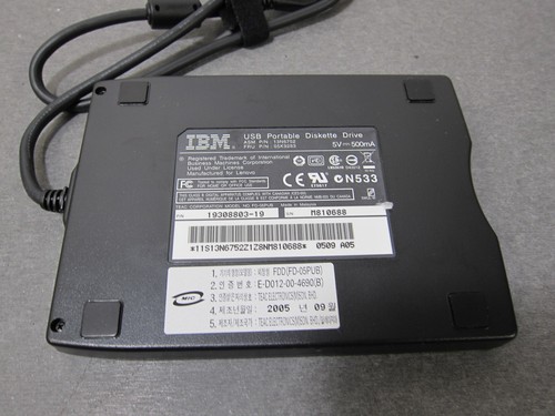 IBM Thinkpad USB Portable Floppy Diskette Drive External 3.5" FD-05PUB - Picture 6 of 7