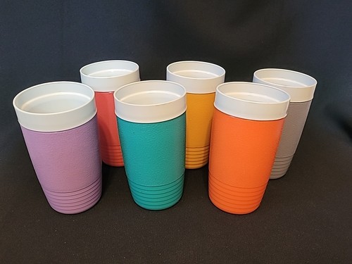 6 Midcentury Sunfrost Therm-O-Ware 8 oz Insulated Tumblers Drinkware Glasses - Picture 1 of 11