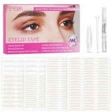 Invisible Double Eyelid Tape Strip - 744 pcs for Hooded Eyes... 