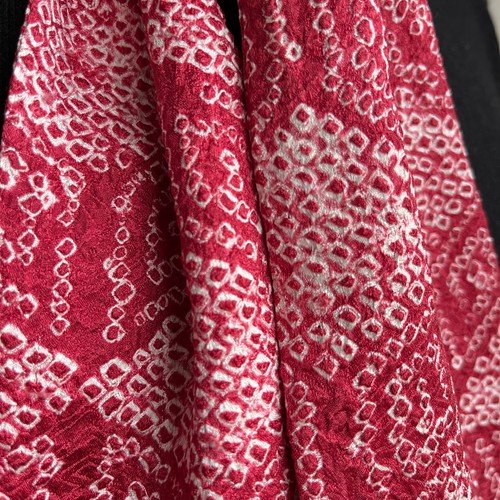 SEIDE SHIBORI SCHMALER SCHAL;HIMBEERROSA;JAPANISCH GEOMETRISCH;KRAWATTE;UNISEX;SCHIC - Bild 9 von 9