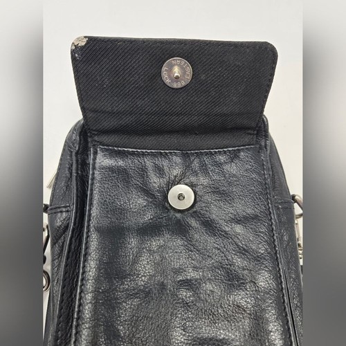 VINTAGE WILSONS LEDER SCHWARZ CARRY ALL UMHÄNGETASCHE CROSSBODY TASCHE HANDTASCHE UNISEX - Bild 5 von 16