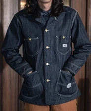 Non Stock 1936 91-J Railroad Work Jacket Denim / Hickory stripe