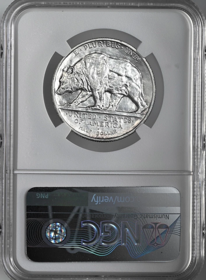 Medio dólar de plata de California 1925-S 50C NGC SIN CIRCULAR DETALLES "LIMPIADO" #8405243-048 Foto 4 de 4