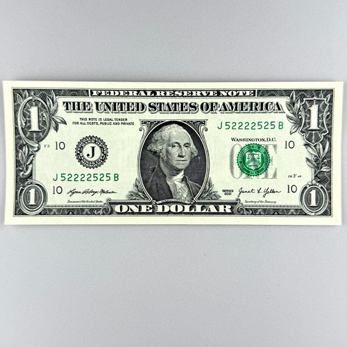Binary 2s 5s Five of a Kind 2s Four in a Row 2s Dollar Fancy Serial Number - Picture 2 of 6