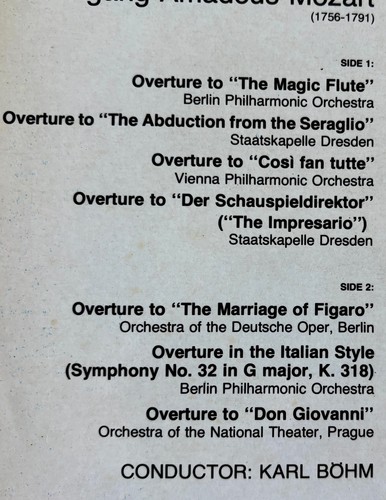 DG 2535 229 MOZART OVERTURES LP BOHM (1977) NM- ENGLAND - Picture 3 of 3