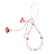 Cell Phone Straps Creative Crystal Flower Pendant Phone Charm Non-Slip Pink