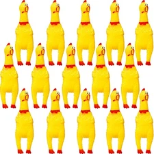 Gejoy 15 Pcs Rubber Screaming Chicken Queeze Novelty Toys Squeaky Noise Shrillin