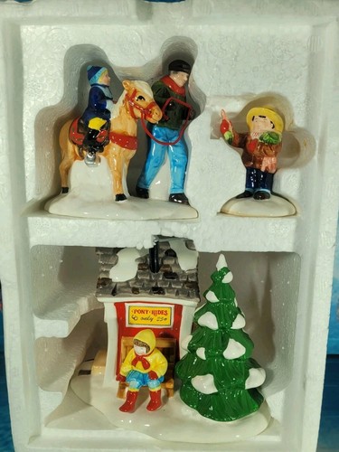 Department 56 Snow Village" Pint-Size Pony Rides" 5453-4, Original Box & Sleeve - Picture 3 of 3