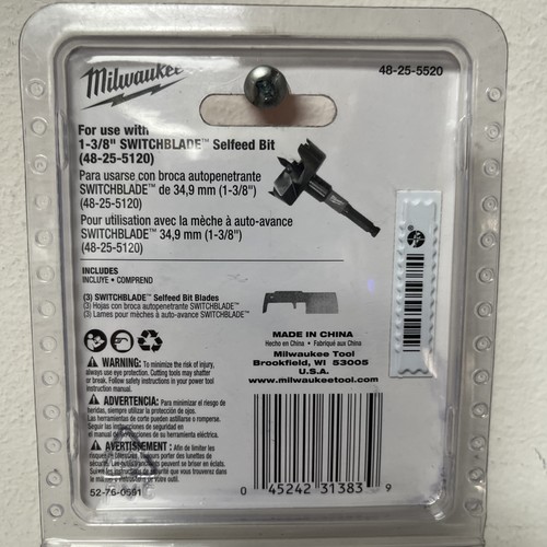Milwaukee 1-3/8 Switchblade Self Feed Replacement Blades 48-25-5520 (3PCS) - Picture 2 of 3