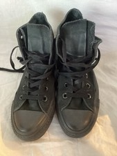 Converse All Star Chuck Taylor High Top Shoes Triple Black, UK Size 4