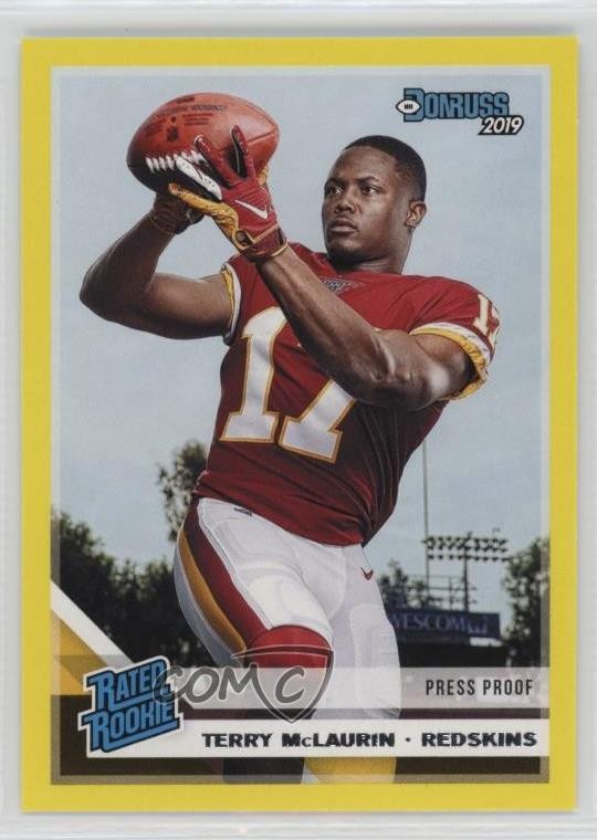 2019 Panini Donruss Rated Rookie Press Proof Yellow Terry McLaurin #329 0vl5