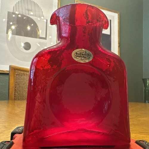 Blenko Mini Glass Water Bottle, Ruby (384M(RUBY))