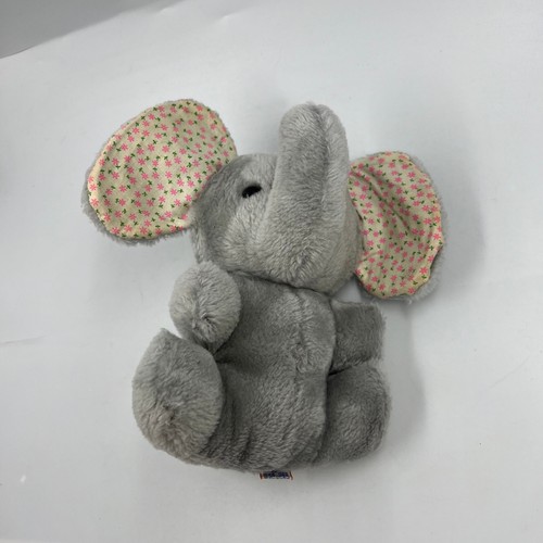 Peluche vintage Dakin Nature bambini elefante grigio piccolo 8 pollici 1971 peluche - Foto 5 di 11