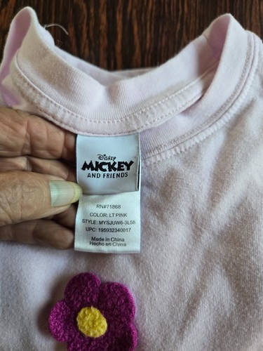 Disney Short Sleeve Crochet Character T Shirt Women's Size XL Pink Flower Friend - Picture 7 of 9