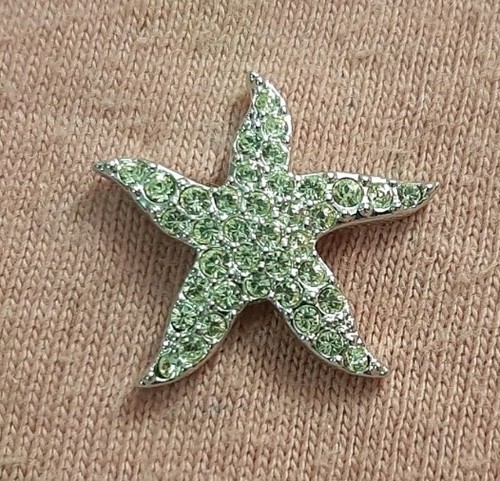 Swarovski signierter silberfarbener Kristall Seestern Krawattennadel Jacke - Bild 2 von 4