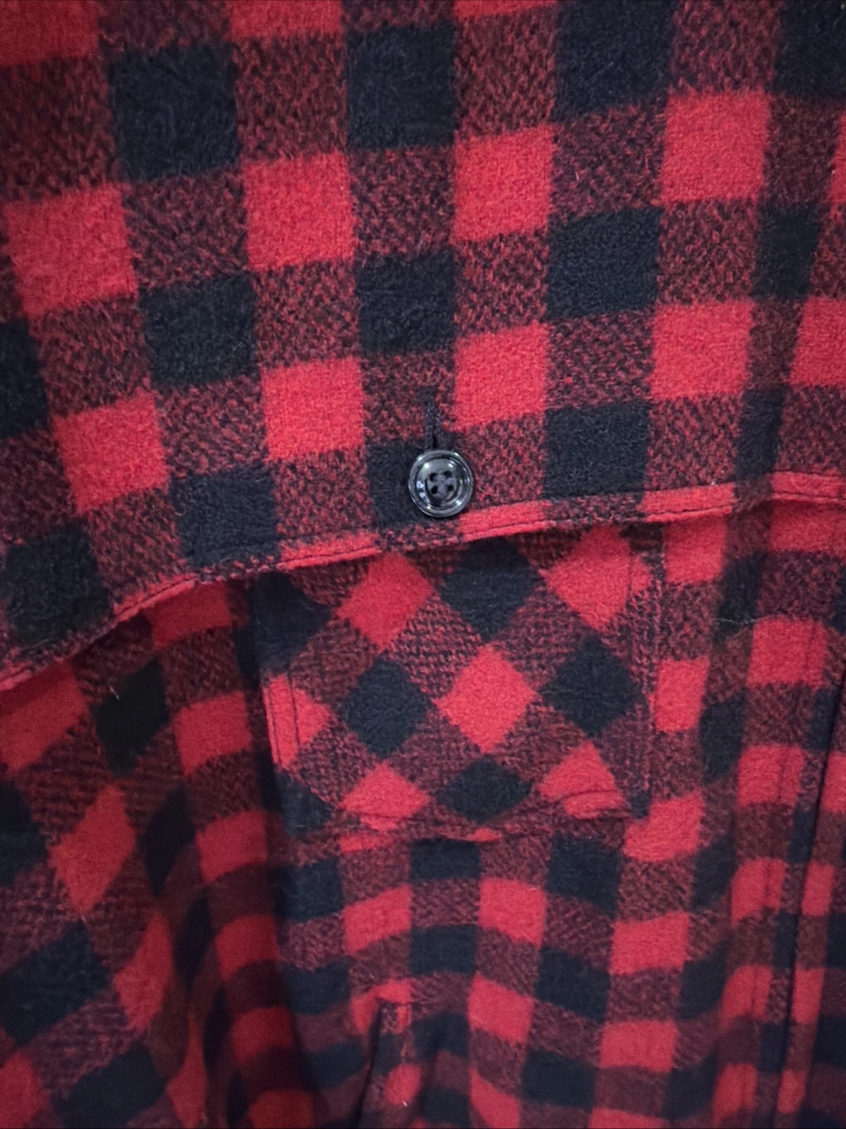 Johnson Woolen Mills 450L Double Cape Jac Shirt 3XL Tall Cabot Cheese Red/black - product detail image 7