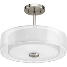 Progress Lighting P3694 Invite 3 Light 15"W Drum Chandelier - Nickel