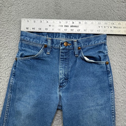 VTG Wrangler Jeans Mens 28x33 (26x31Fit) Blue Made in USA 13MWZ Cowboy Cut - Picture 7 of 10