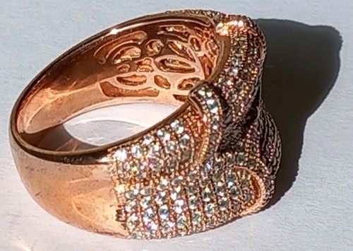 👍🫠 auffälliger Ring Rosegoldring 👍🫠 17mm Durchmesser 925 Rotgold Zirkonring - Bild 5 von 7