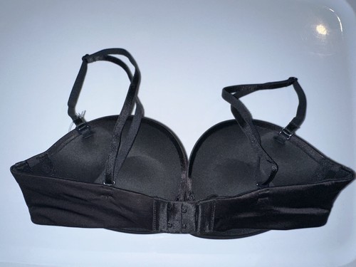 Victoria Secret 34A BOMBSHELL Add-2-Cups PUSH-UP TRÄGERLOSER BH schwarz neu ohne Etikett - Bild 2 von 3