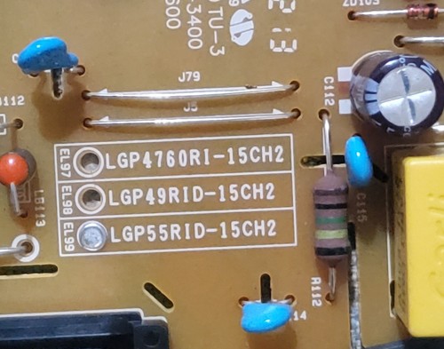 LG 55LF6300-UA TV Power Supply Board EAX66203101(1.7), LGP55RID-15CH2 - Picture 3 of 5