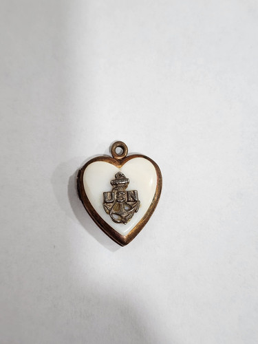 Vintage WWII US Navy Sweetheart Locket Sterling 10K Gold Filled - Picture 1 of 8