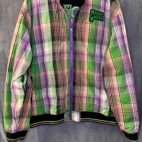 VTG Coogi Plaid Men's 3XL Reversible Jacket Big Australian History Patchwork - Picture 16 of 19