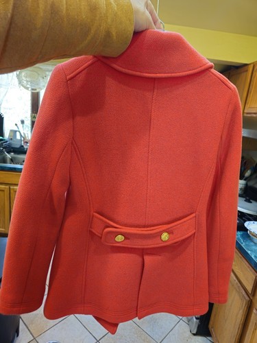 J.CREW STADIUM CLOTH NELLO GORI Majesty Wool Blend Peacoat 49360 Size 2 Coral - Picture 5 of 6