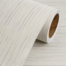 Taupe Grasscloth Peel Stick Wallpaper 15.8x78.8