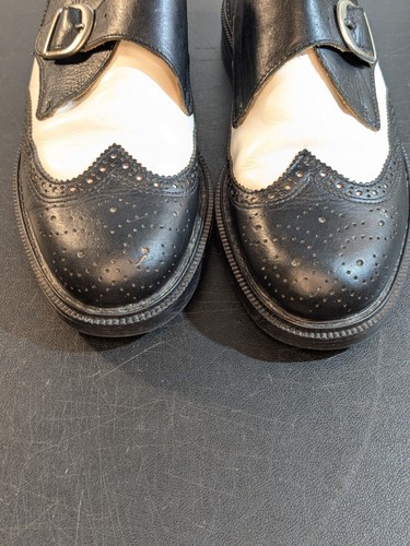 VTG Wingtip Black & White Shoes Men's Size 8.5 D Doc Marten Style Chunky Italy - Picture 18 of 21