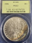 1886 MORGAN SILVER $1 DOLLAR PCGS MS63..OGH 🌈🏳️‍🌈 Rainbow Toner. Sharp Coin.