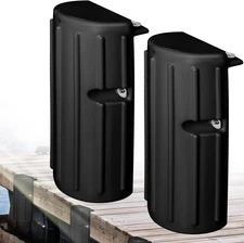 2pk Boat Dock Bumper Fenders for Edge or Side/Marine Guards w/ Hardware-Black