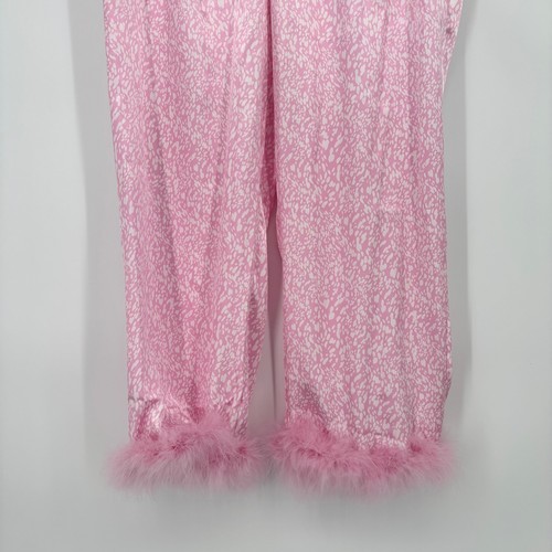 Neu mit Etikett Linea Donatella XL rosa Feder Pyjama Set Tiermotiv Satin Nachtwäsche - Bild 10 von 16