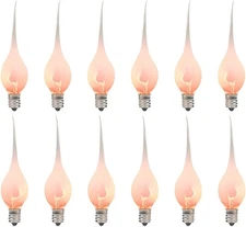 Silicone Dipped Flicker Flame Christmas Candle Light Bulbs, 1W Christmas Replace