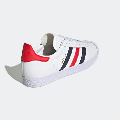 Adidas Gazelle Leather Trainers White Navy Red Authentic Brand New - Picture 2 of 2