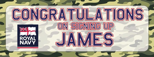 2 PERSONALIZADOS 800 x 297mm ROYAL NAVY BIENVENIDA A CASA - FELICITACIONES - BANNERS - Imagen 4 de 5
